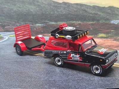 1979 International Scout & Trailer Red/Black 1/64 Scale [Diecast Mini Car]