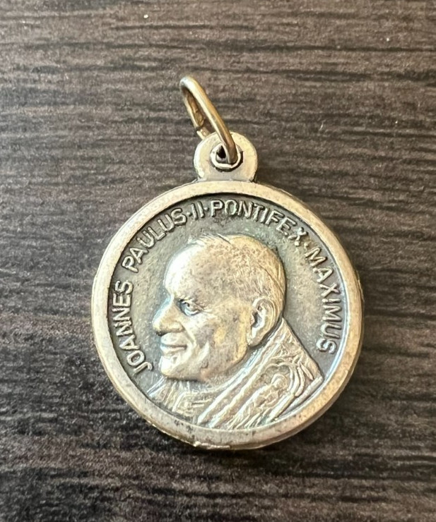 VTG Pope John Paul II Our Lady Of Czestochowa Ora Pro Nobis Charm Medal Italy