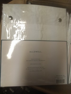 Allswell 26x26 Linen Double Hemmed Duvet  Euro Sham Blue And White Case Of 20
