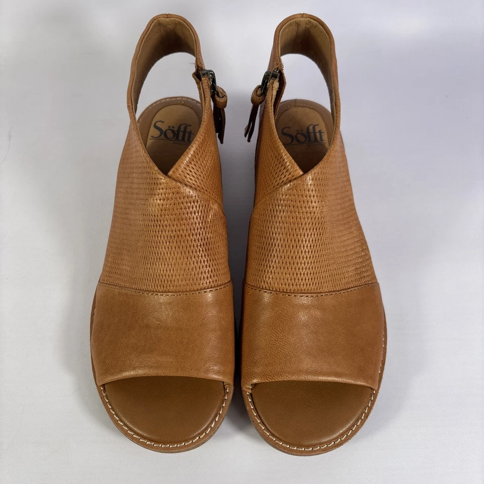 Sandalias Sofft Natalia para mujer talla 7,5 m equipaje sin cordones cremallera punta abierta tacón Foto 4 de 4