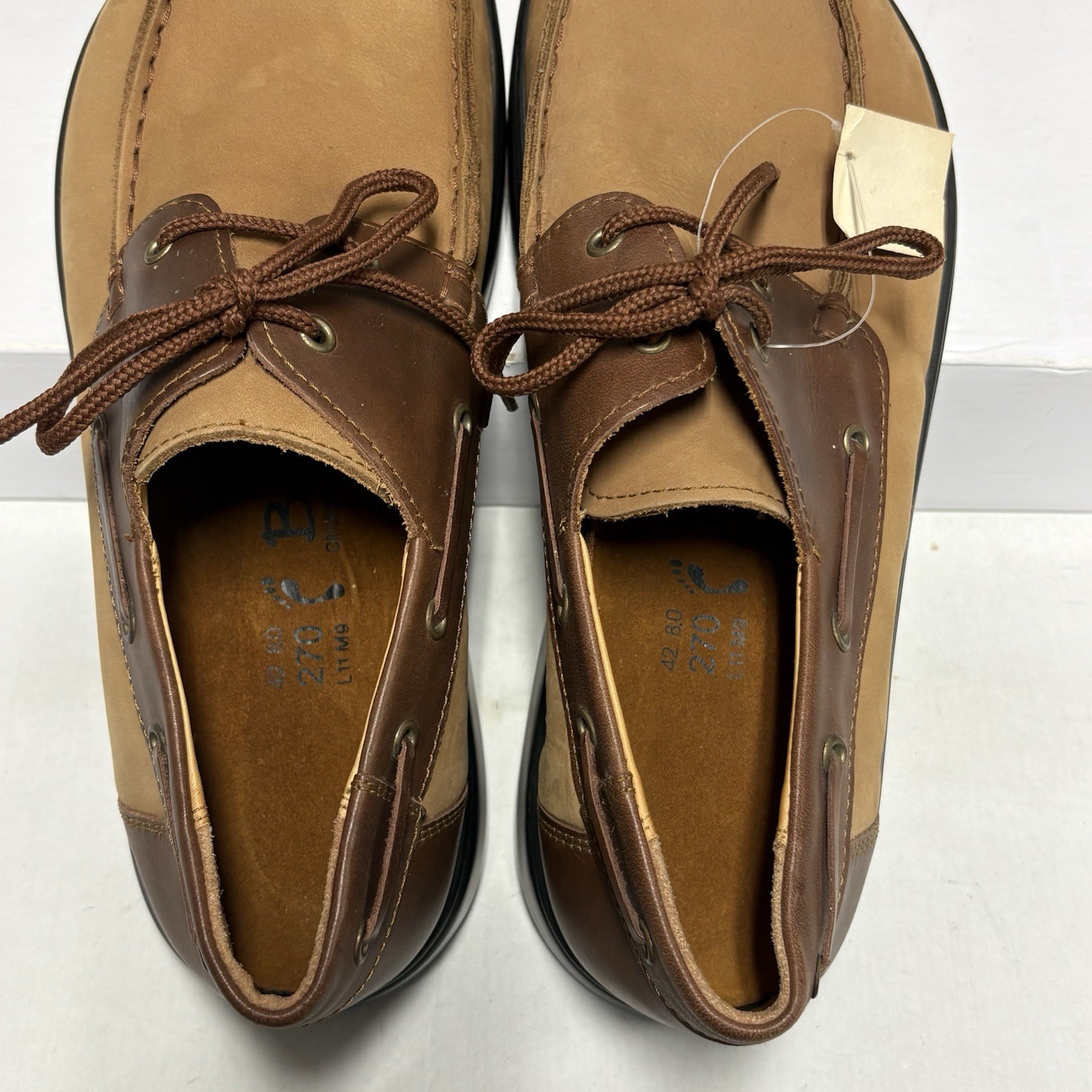 Betula Birkenstock Two Toned Brown Loafers / Boat Shoes - Men’s Size 9  NWT RARE image 5