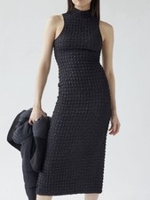 Urban Outfitters Black Bubble Knit Textured Sleeveless Midi Dress Size Medium