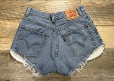 VTG LEVI'S 550 Distressed Cut-Off Jean Shorts W 31 Marked W 34 Denim ALTERED