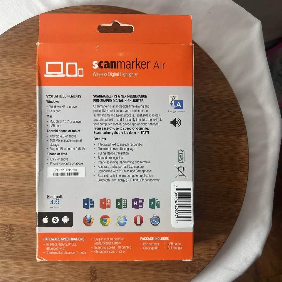 Scanmarker Air Pen Scanner Wireless Digital Highlighter and Reader Bluetooth New - Image 2 of 4