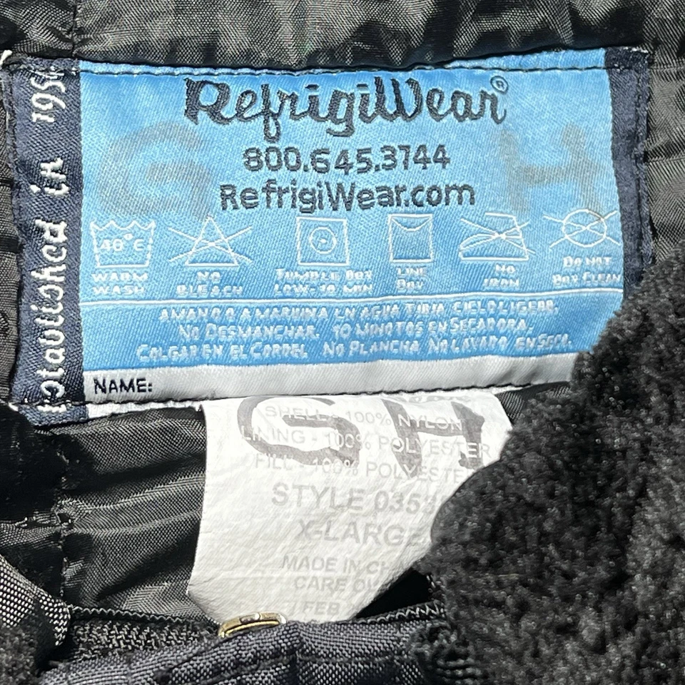 Refrigiwear Jacket Mens XL Black Iron Tuff Fur Trim Workwear Zip Button - Image 3 of 4