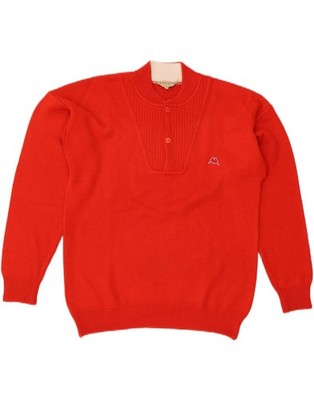 Kappa Mens Crew Neck Jumper Sweater IT 48 Medium Red Wool YJ16