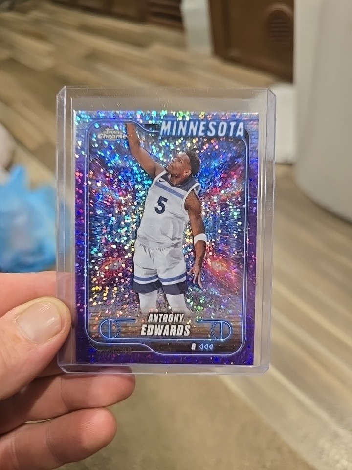 2024-25 Topps Chrome - Anthony Edwards #77 Purple Speckle Refractor /299 