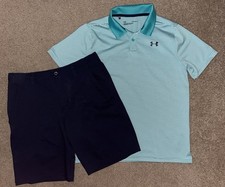 UNDER ARMOUR boys golf shorts polo shirt YLG