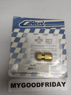 Canton Oil Accusump Check Valve 24-280; Accusump Check Valve 1/2 in. NPT female