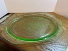 Anchor Hocking Princess Green Uranium Glass 12" Serving Platter Vintage