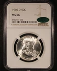 1960-D Franklin Half Dollar - 50c NGC MS66 CAC ✅ - Bright Lustrous Coin!
