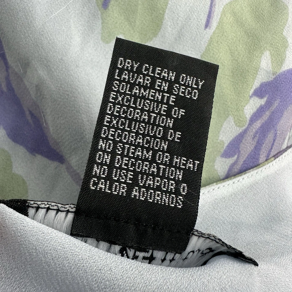 Vintage positive attitude purple sheer floral 100% Silk dress Size 4 Petite - Image 4 of 4