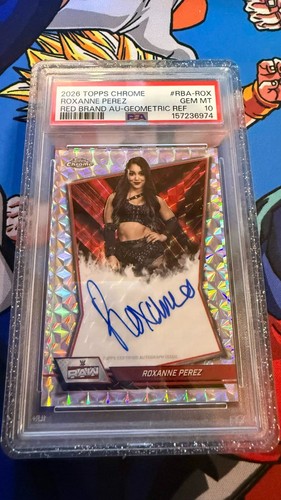 2026 Topps Chrome WWE Roxanne Perez Geometric Autograph PSA 10