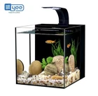 Glass Aquarium Kit 2.6 Gal Cube Fish Tank Filtration and LED Light