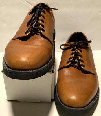 Mens USA Leather Oxford Dress Shoe EVA-TECH 7.5EE Brown Tan**Nice Shoes**