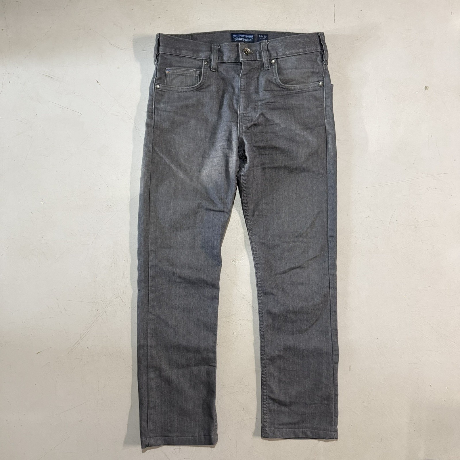 Patagonia Jeans Mens 28x30 Gray Iron Clad Denim Organic Cotton Straight Stretch