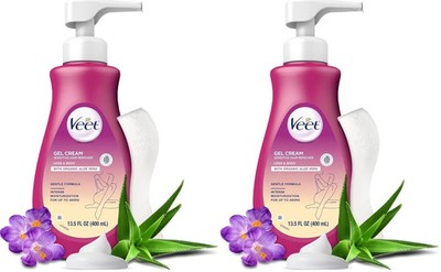 Veet Sensitive Skin Hair Removal Cream 13.5 oz Pump with Tool for Legs Bikini