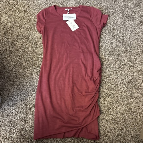 La Miel Soft Ruched Round Neck Short Sleeve Mini Dress