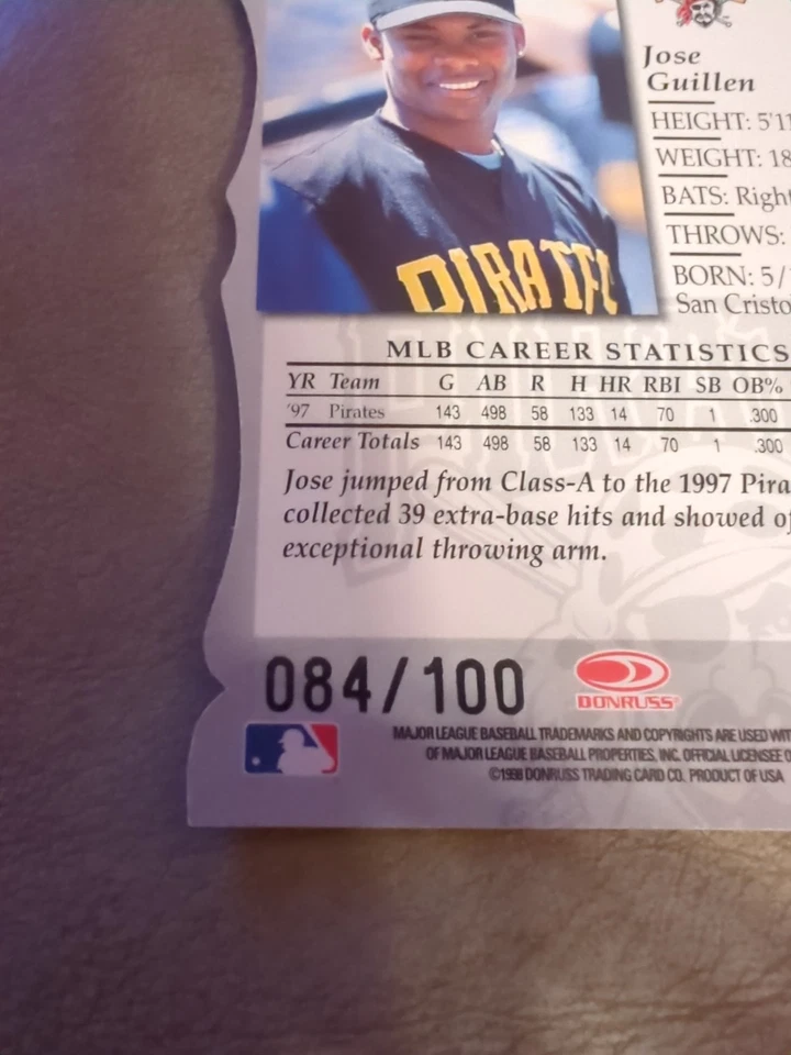 1998 Donruss Elite Status #/100 Jose Guillen #90 - Image 3 of 3