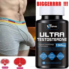60 Male Enhancement Testosterone Booster Capsule Bigger Pills Lasting Softgel