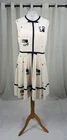 Ted Baker Bow Rose Embroidered Crepe Dress Ivory TB 5 / 16 uk £195 CR057 JJ 18
