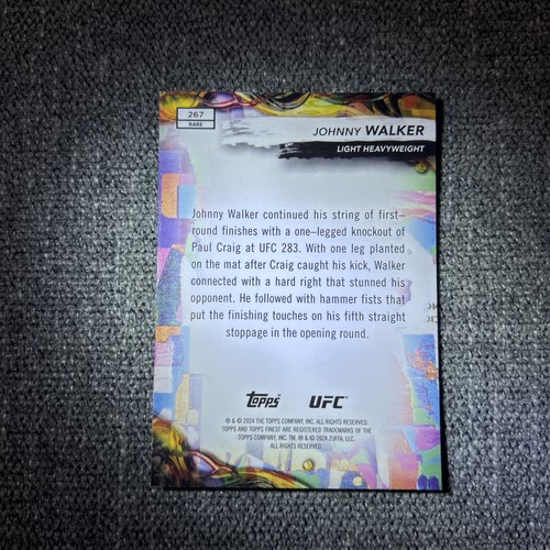 2024 Topps Finest UFC Johnny Walker Rare RED SHIMMER PARALLEL F22 - Picture 2 of 2