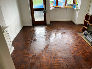 Reclaimed Vintage Hardwood teak Finger Parquet Flooring Approx 13m²