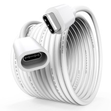 10FT USBC Extension Cable for Ring Solar Panel and Camera, White 10FT,