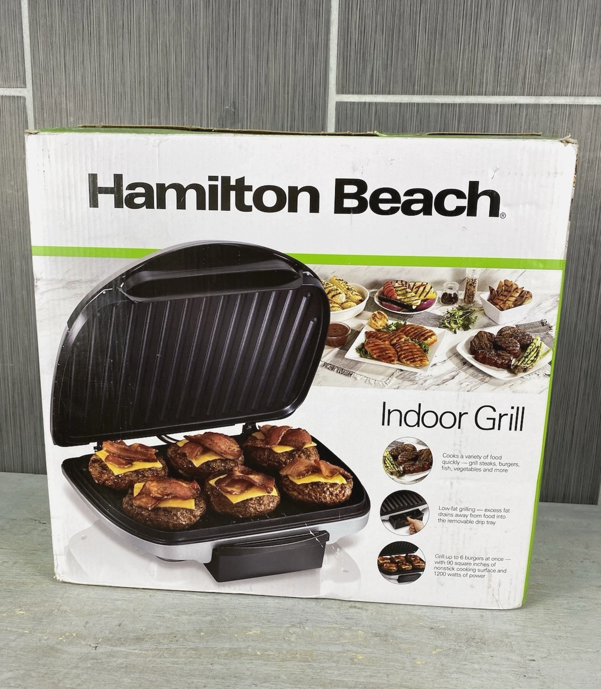 New In Box Hamilton Beach 25371 Indoor Grill Electric Countertop 1200 Watts