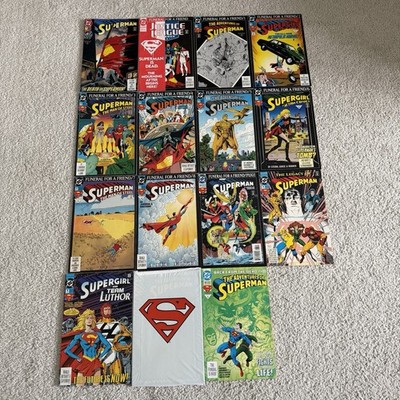 DC Death of Superman #75 + Complete Funeral for a Friend 15 Comic Set Doomsday