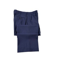 Polo Ralph Lauren Golf Blue Wool Blend VTG Mens Pleated Trouser Size 34x27