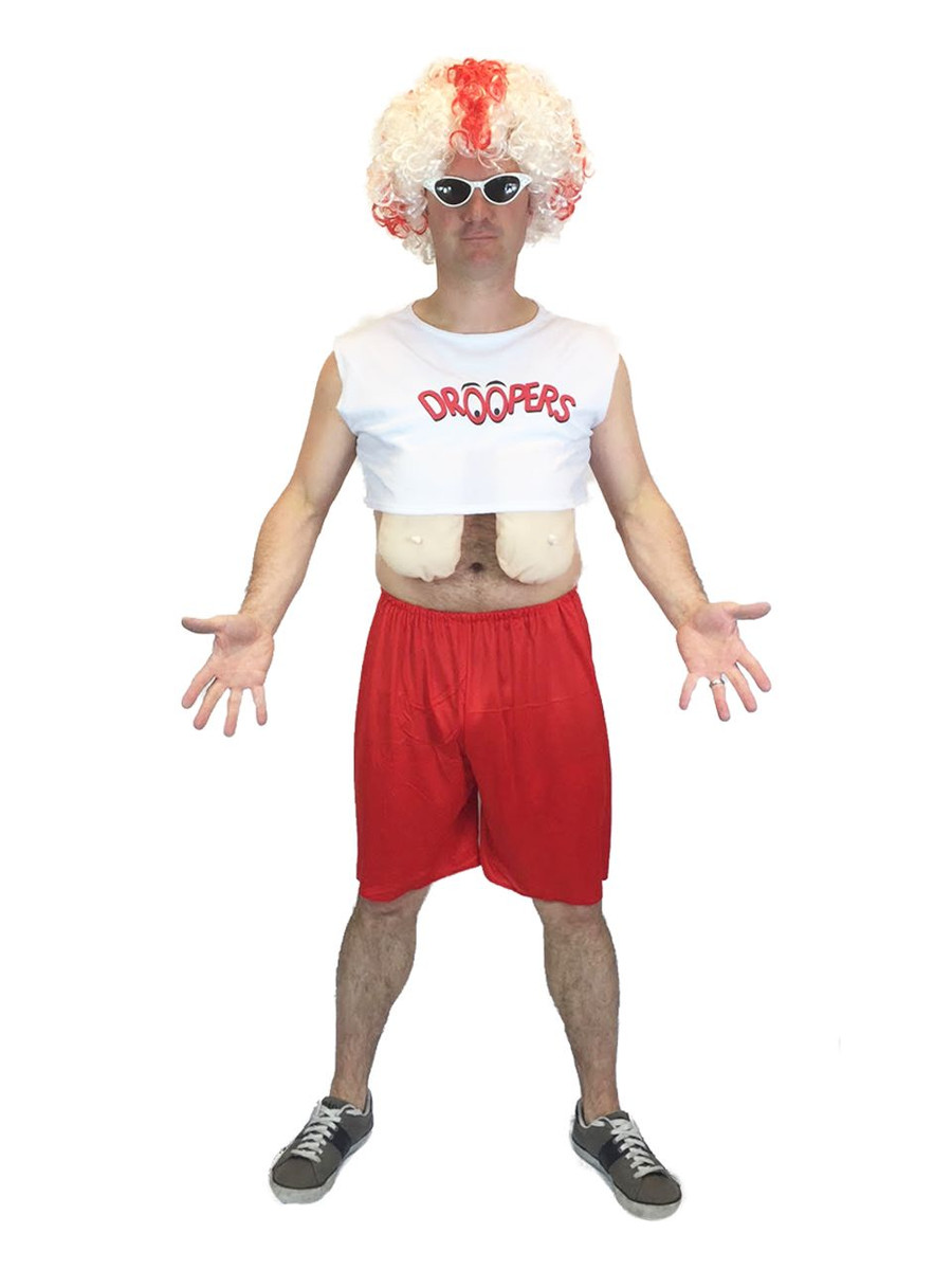 Mens Droopers T- Shirt Adult Costume Male Halloween Mens Droopers T- Shirt Adult Costume Male Halloween