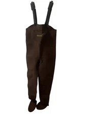 Simms Chest Waders Mens Brown Stocking Foot Neoprene Made in USA Size Large L