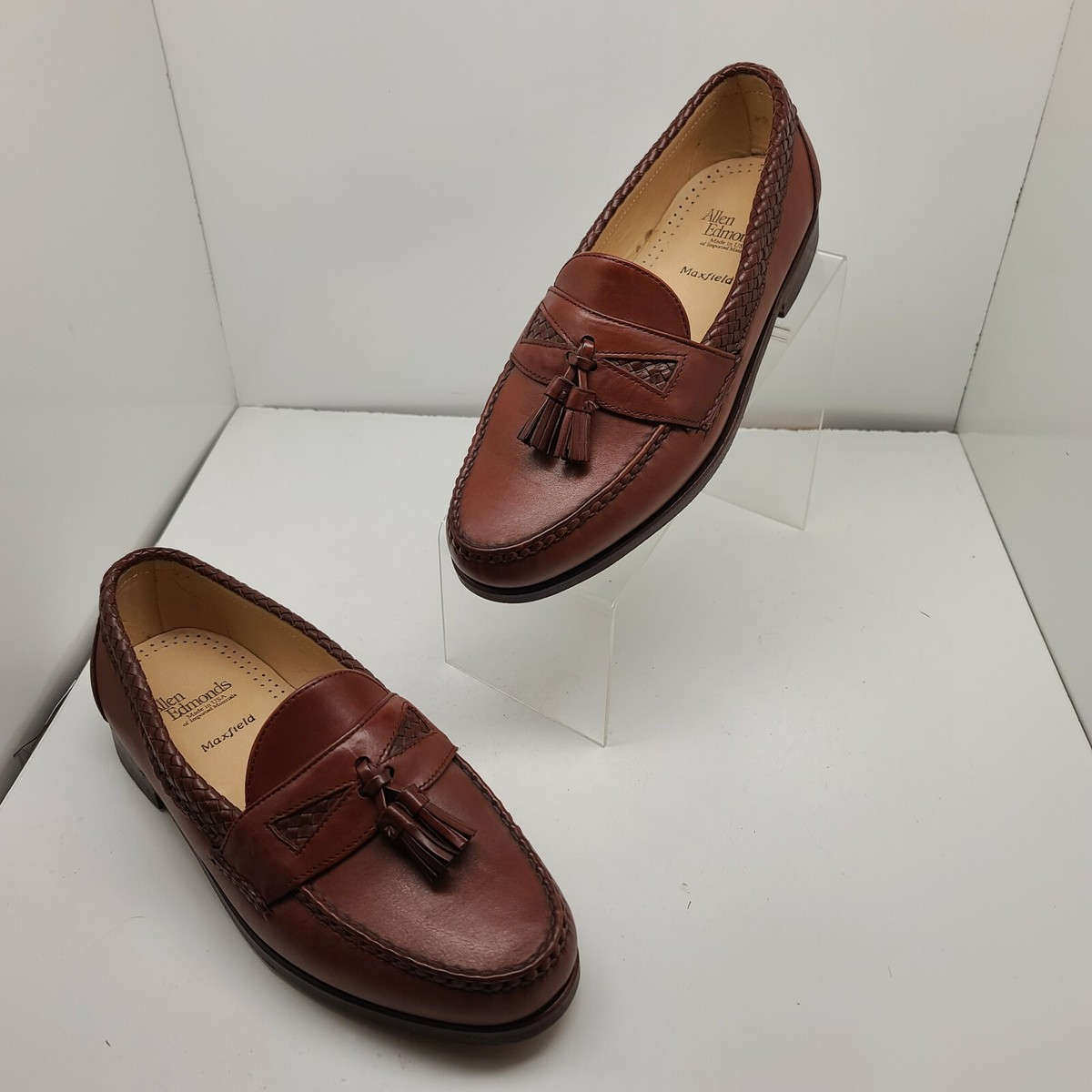 Allen Edmonds Mayfield Dark Chilli Tassel Loafers Size 8.5  display picture 2