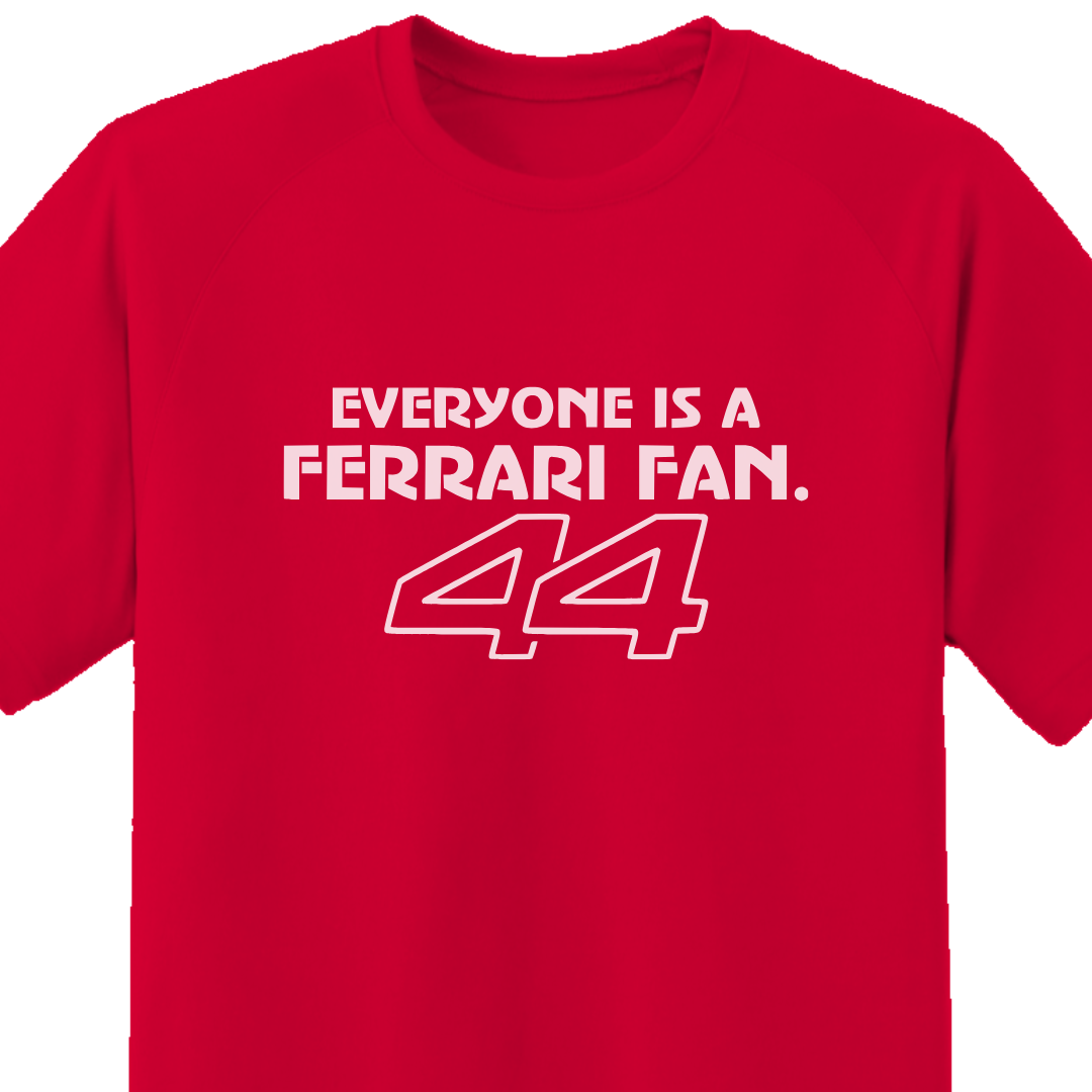 T-Shirt Lewis Hamilton 44 Ferrari Fan Unisex Motorsport Tee S-3XL