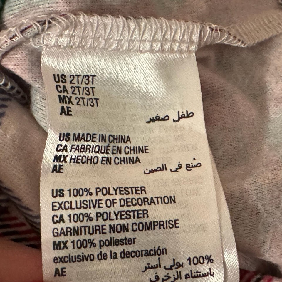 Macys Pajama Set Toddler 2T3T Stewart Plaid Festive Holiday Lounge