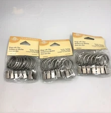 Graber window hardware metal clip rings / 1" Inner Diameter / 3 Packs