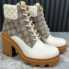 Gucci Apollo GG Supreme Boots Nappa Samoa matelassé cuir blanc 8 US ou *