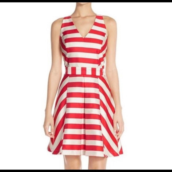 NWT Adelyn Rae Red White Striped V Neck Sleeveless Mini Dress Size Small |  eBay