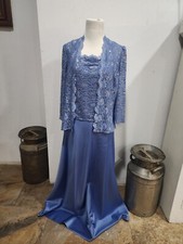 Alex Evenings Lovely Light Blue Lace Sequin Long Maxi Dress Sz 8 Ladies