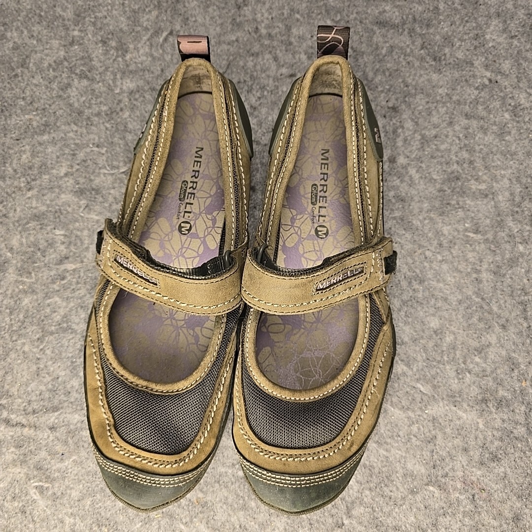 Scarpe Merrell donna 7 5 verde mimosa emme polverose oliva Mary Jane casual J68176