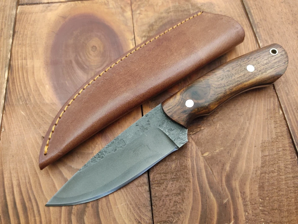 定制手工 1095 钢 EDC 固定刀片酸洗生存狩猎刀 — 第 2/4 张图片