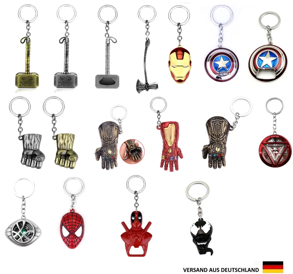 Marvel Universum Schlüsselanhänger Avengers Iron Man.Captain America.Spider Man