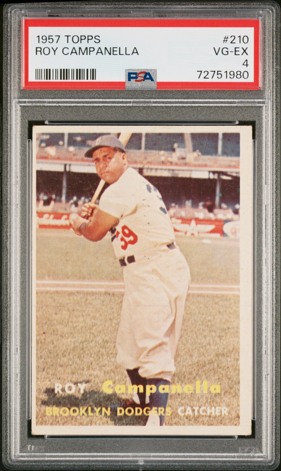 1957 Topps ROY CAMPANELLA #210 PSA 4 VG-EX