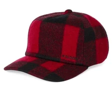 Filson Mackinaw Wool Forester Cap 20233034 Red Black Buffalo Check CC Wool
