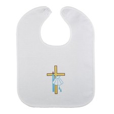 Cross/Shell Baptismal Bib - 6 Pk