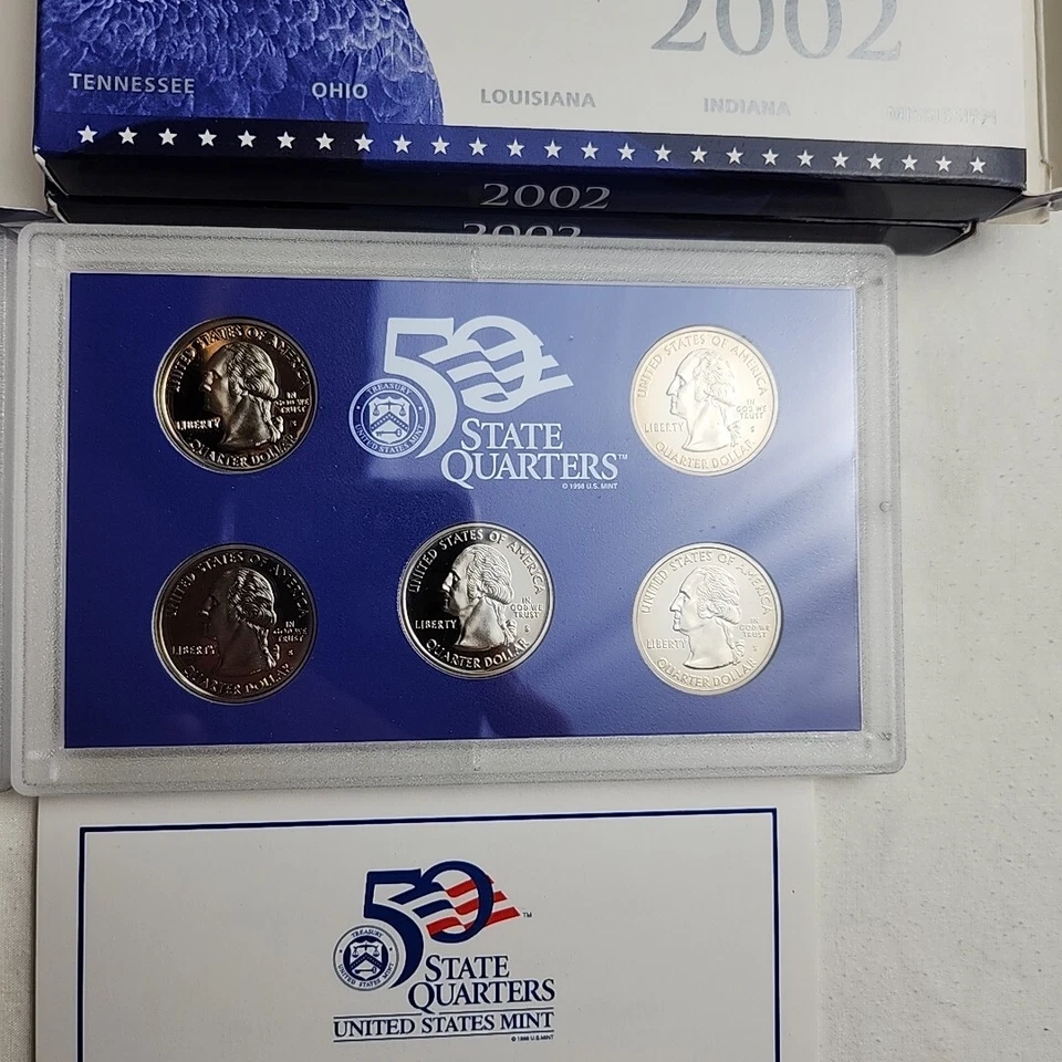 2002 And 2003 U.S. Mint 50 State Quarters Clad Lot 3, (1) 2003, (2) 2002 Box COA - Image 3 of 3