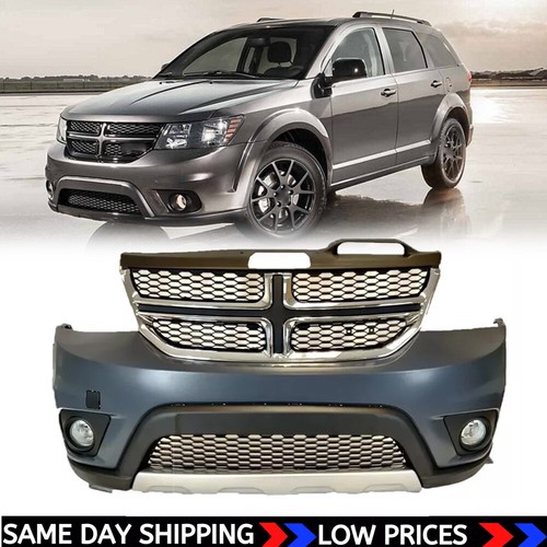 Fit For 2011-2019 Dodge Journey Front Bumper Cover Complete Set w/ Fog Lights