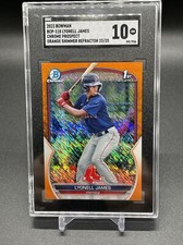 2023 Bowman Chrome 1st Lyonell James Orange Shimmer 1st /25 SGC 10 Red Sox