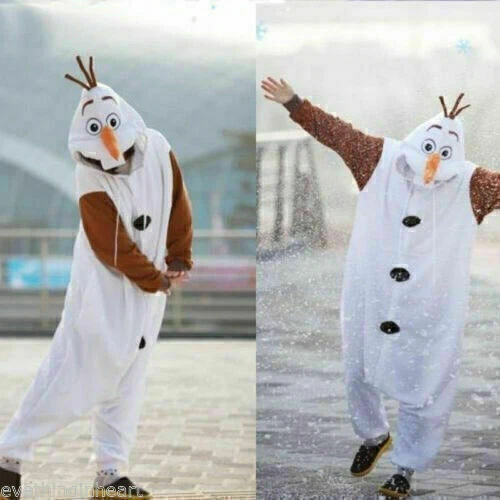 Erwachsene Olaf Kostüm Pyjama Schlafanzug Jumpsuit Nachtwäsche Karneval Kostume- - Bild 7 von 10